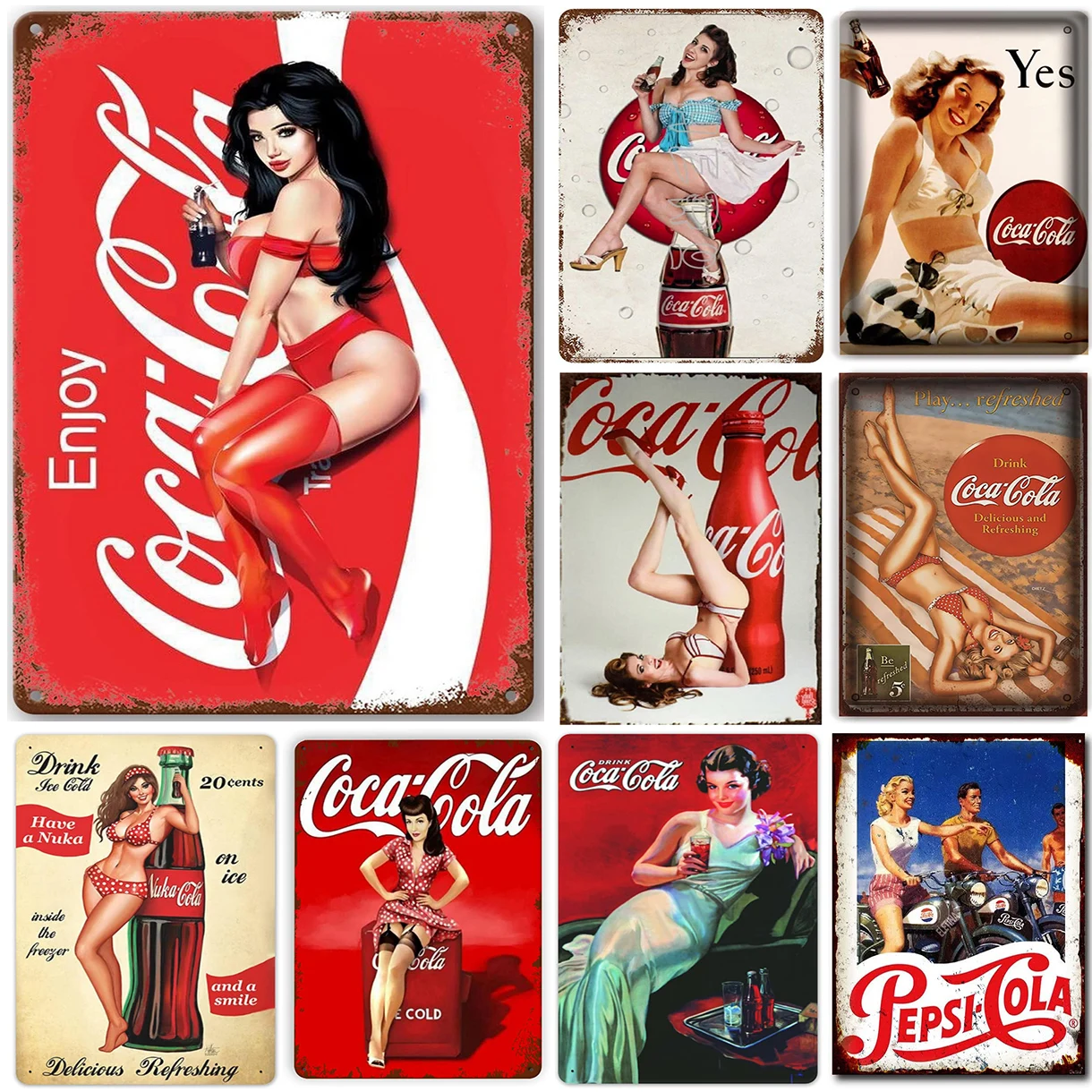 Kitchen Appliances Vintage - ป้ายโลหะสไตล์เรโทร 