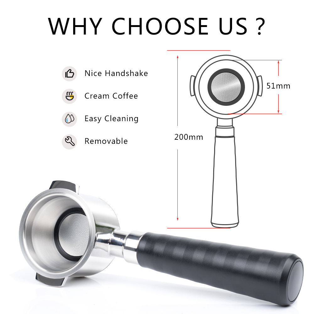 Delonghi Espresso Magnifica - สำหรับ Delonghi เครื่องชงกาแฟเอสเพรสโซ่แบบไม่มีก้นแบบไม่มีพอร์ต51มม. ตัวกรองหู2หูพร้อมอุปกรณ์เสริม keranjang saringan