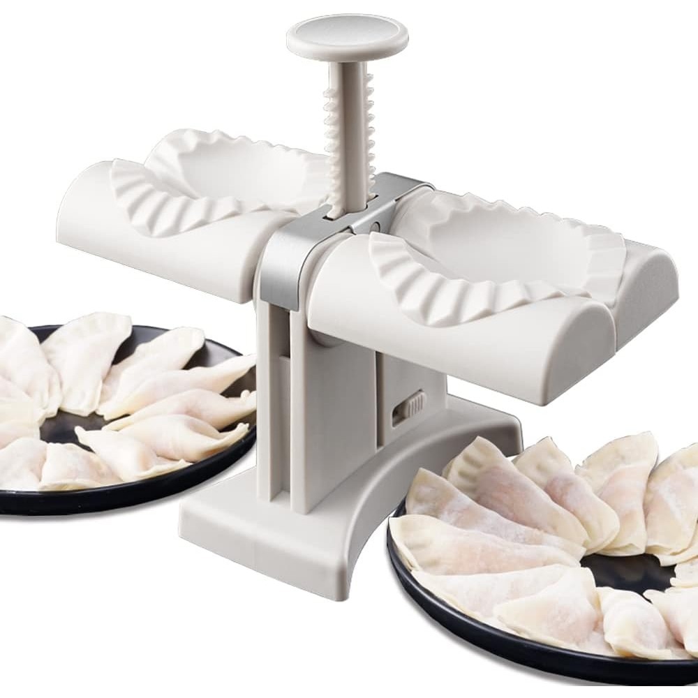 Kitchen Appliances Gift - เครื่องทำเกี๊ยวอัตโนมัติ ทำความสะอาดง่าย แบบกดสองหัว แม่พิมพ์ทำขนมเปี๊ยะ ขนมจีบ ใช้ซ้ำได้