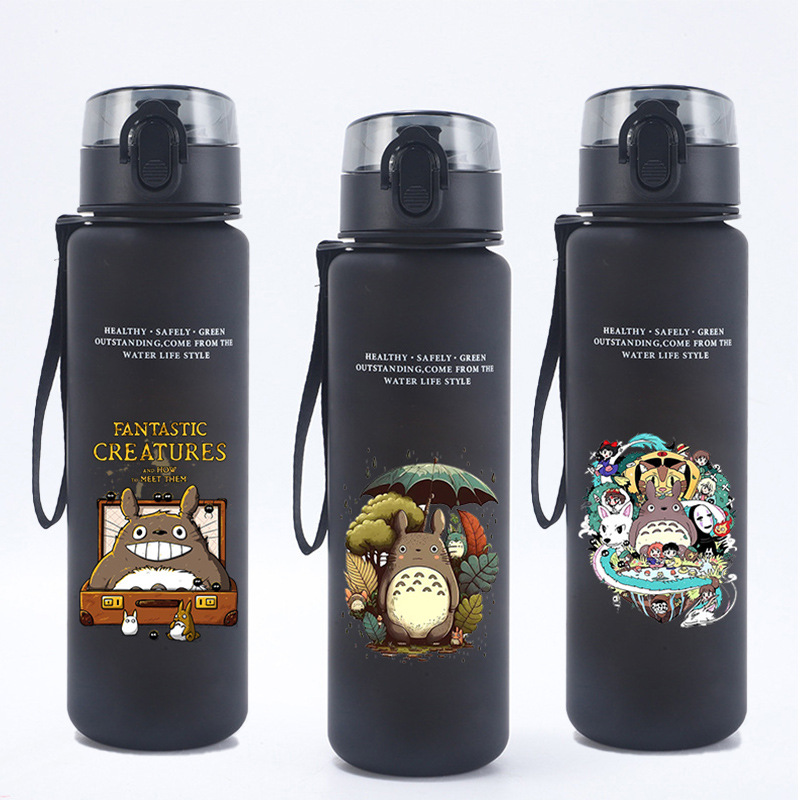Kitchen Appliances Large - 650ML ขวดน้ำโทโทโร่การ์ตูนอะนิเมะแบบพกพาป้องกันการรั่วซึมถ้วยน้ำผู้หญิงผู้ชายกีฬากลางแจ้งขวดน้ำดื่มความจุขนาดใหญ่