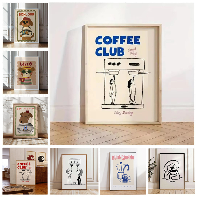ภาพพิมพ์บนผ้าใบลายสุนัขเรโทรพร - Kitchen Appliances Vintage บทวิจารณ์และราคา